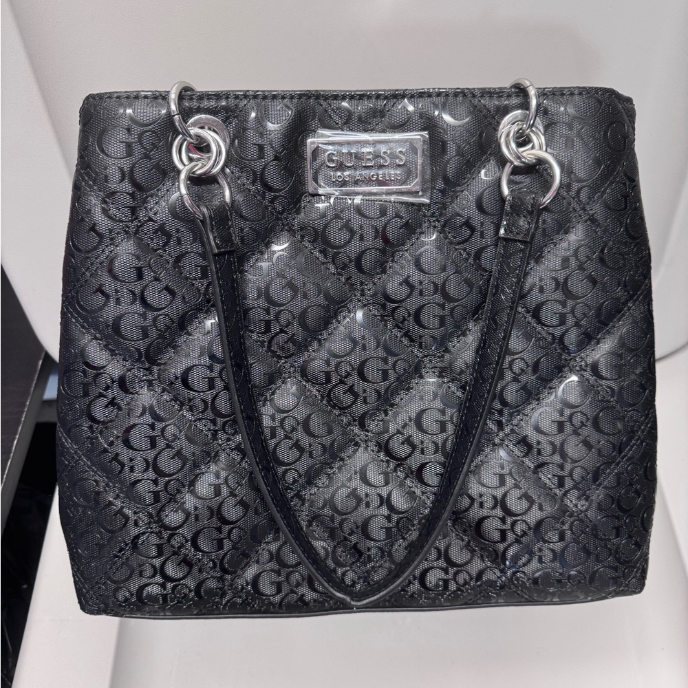 Guess Black Monogram Tote Bag - Picture 7 of 17